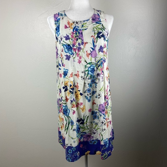 J. Jill Floral Spring Summer 100% Rayon‎ Sleeveless Dress women’s size Small P - Picture 1 of 11
